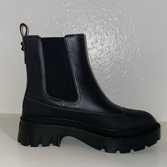 COACH Jayla Leather Black Bootie Size 8B, NWOT - Picture 5 of 10